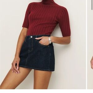 Reformation Hazel Low Rise Denim Mini Skirt
